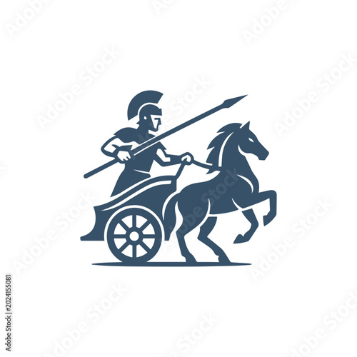 Gladiator In War Chariot Logo