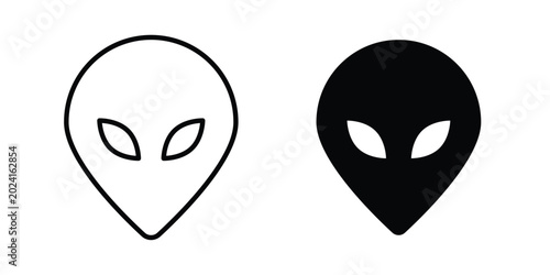 Fotografie Alien icon collection, linear icons set with solid style