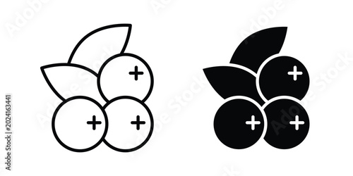 Foto Berry icon collection, linear icons set with solid style