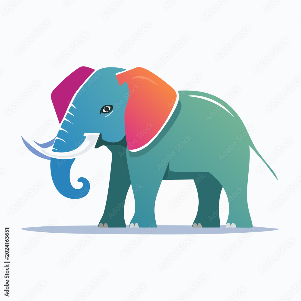 Fototapeta premium Stylized Elephant Illustration with Gradient Colors
