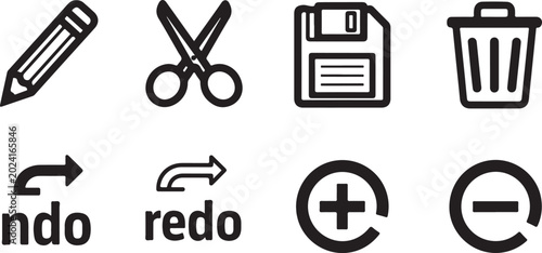 Fotografía Undo redo icons with house and plus symbols Vector