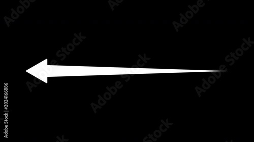Horizontal Arrow Sliding from Right to Left in 1 Second with Alpha Channel