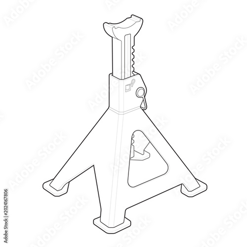 Fotografía Isometric automotive ratchet pawl jack stand drawing for undercarriage chassis c