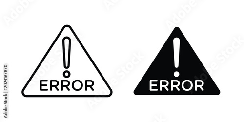 Error icon collection, linear icons set with solid style