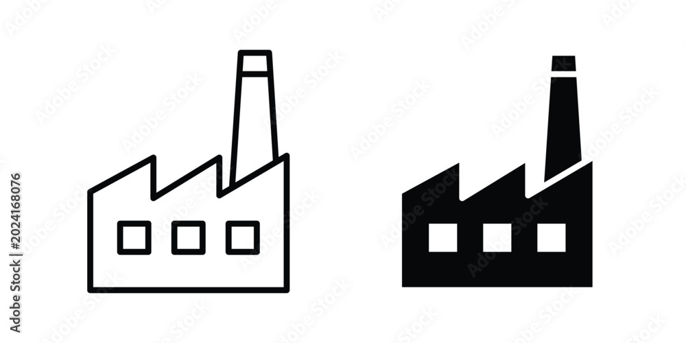 Obraz premium Factory icon collection, linear icons set with solid style