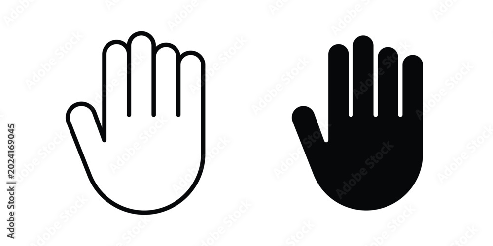 Fototapeta premium Hand icon collection, linear icons set with solid style