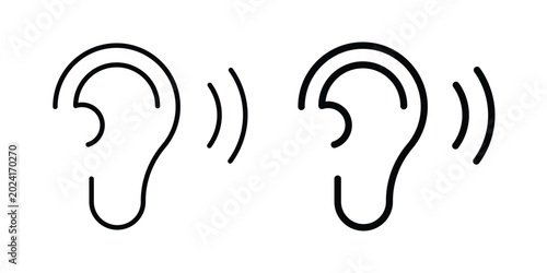 Foto Listening icon collection, linear icons set with solid style