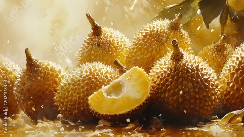 Durian Fruit Still Life Painting