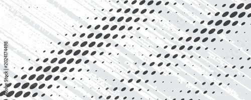 Billede på lærred PrintLatar Belakang Pola Halftone Hitam dan Putih dengan Strip Gradien Vertikal
