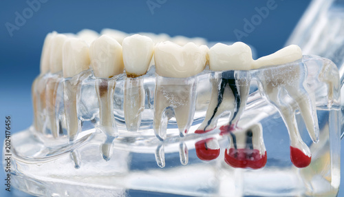 Bild auf Leinwand Transparent anatomical model of the human lower jaw