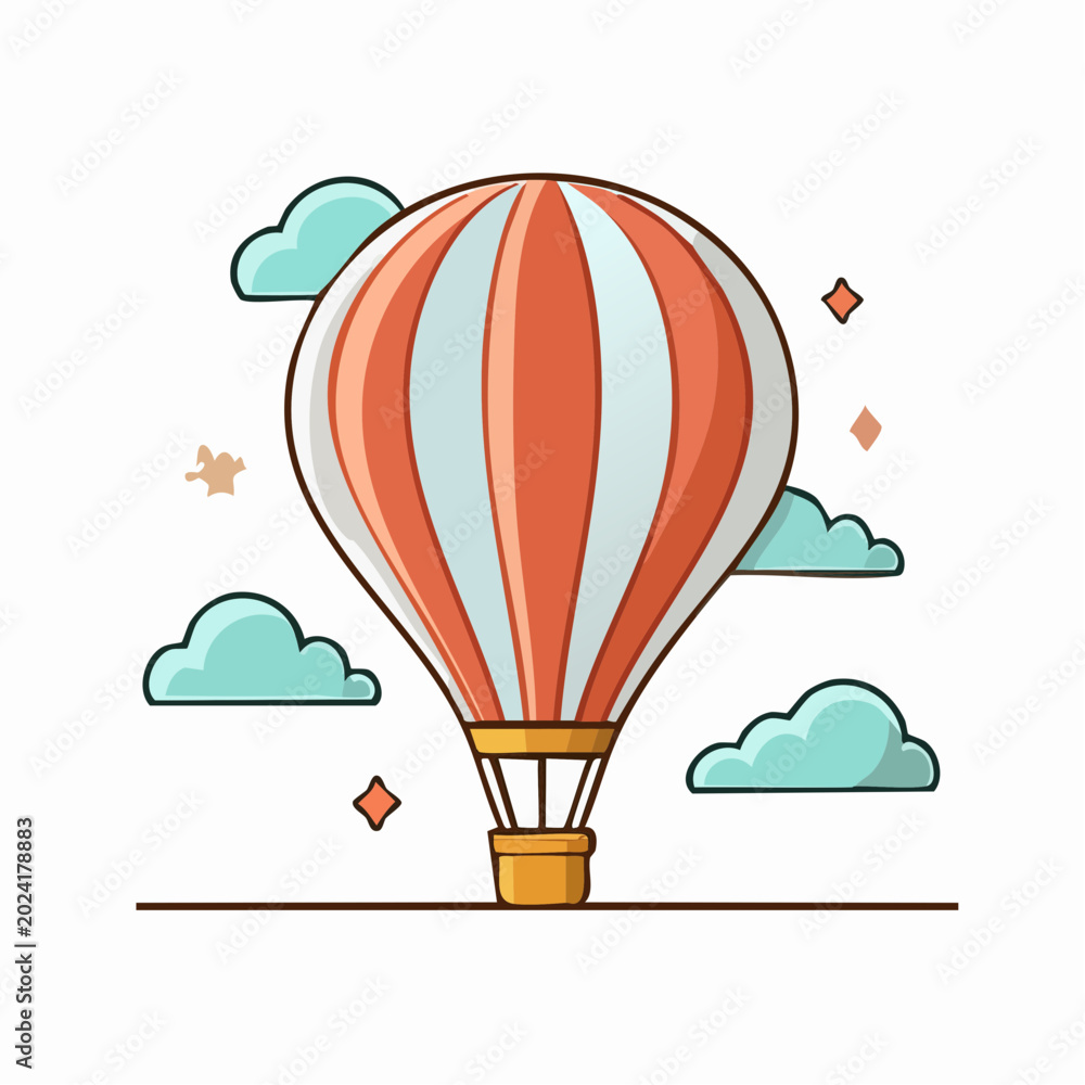 Fototapeta premium Hot Air Balloon Illustration