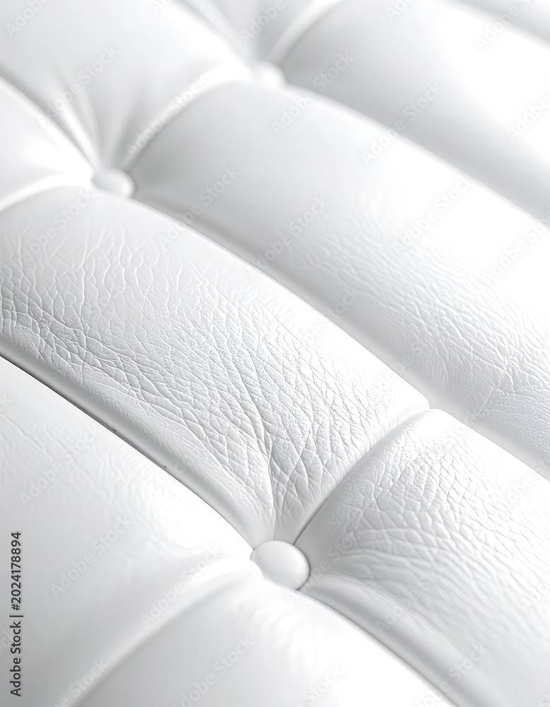 Fototapeta premium Close-up abstract texture of tufted white leather upholstery.