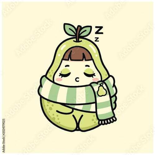 Canvas Print Sleeping Child in Lemon Costume.