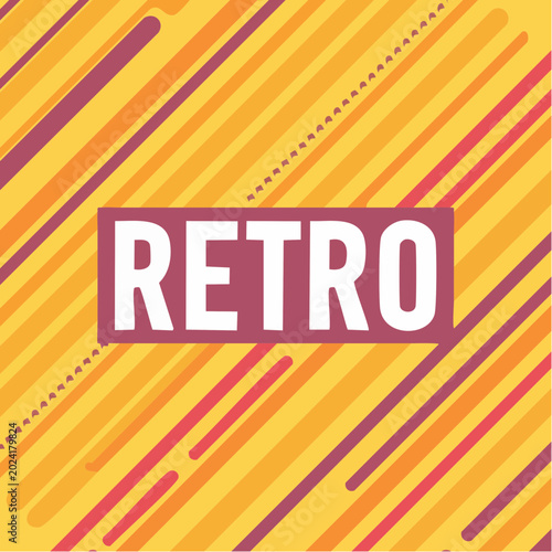 Retro text on a colorful striped background