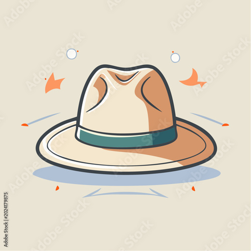 Stylized Illustration of a Fedora Hat