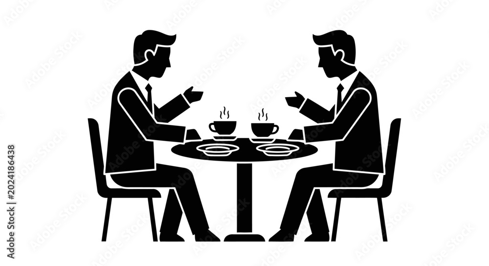 Fototapeta premium Two men sitting at a table 1.