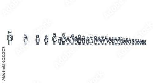 Tableau sur toile People lineup illustration on white