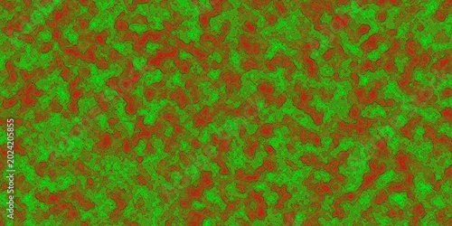 Abstract digital pixelated pattern with green brown and red color blocks