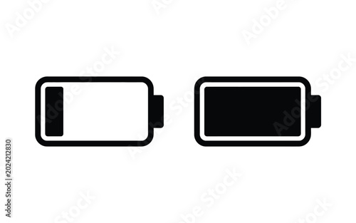 Εκτύπωση καμβά Battery low indicator and fully charged status, vector illustration