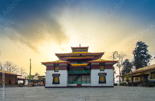  Enchey Monastery, a traditional Tibetan Buddhist temple architecture in Gangtok, Sikkim, India