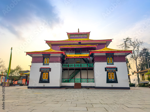  Enchey Monastery, a traditional Tibetan Buddhist temple architecture in Gangtok, Sikkim, India