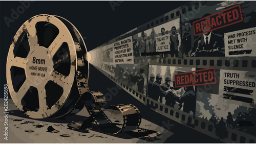Photos Vintage Film Reel Projector & Censored Historical Footage - Media Censorship Con