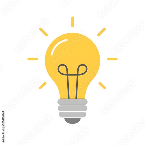 Minimal Light Bulb Idea Vector
