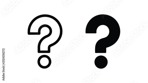 Konstfotografi Question mark icon outline and solid for help and information symbols