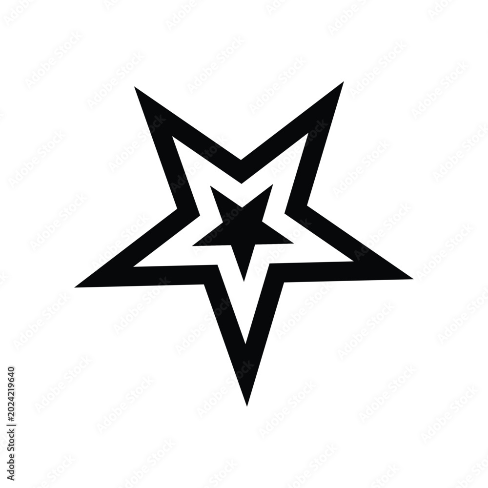 Obraz premium black and white star icon vector