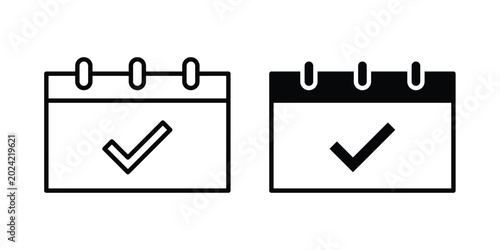 Tableau sur toile Calendar check icon. web black icon design.