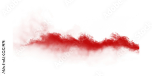 Schilderij op canvas Atmospheric red smoke cloud on black background dramatic mist texture for overla