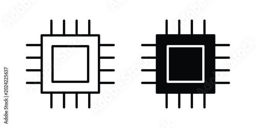 Canvastavla Microprocessor icon. web black icon design.