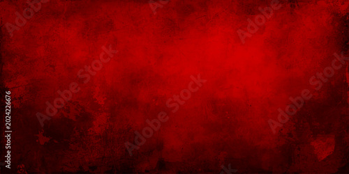 Schilderij op canvas A dark and aged red grunge texture with a distressed vintage wall pattern, featu