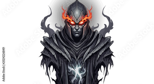 Tableau sur toile Dark fantasy creature with glowing eyes.