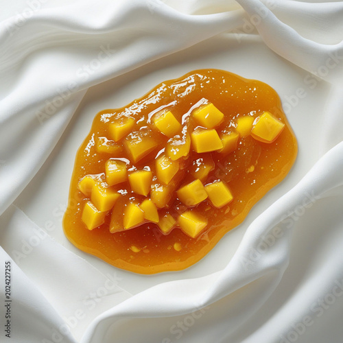 A vibrant and juicy mango jam