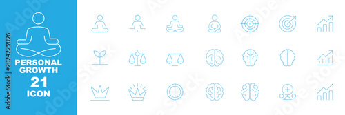 Fotografija Personal growth and success set of web icons