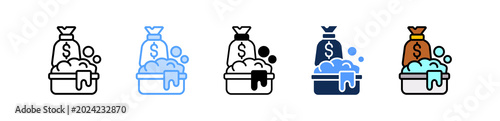 Money Cleaning Icon Multiple Style
