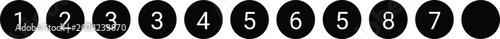 Numbered Circle Icons Set for Steps Navigation UI Interface Pagination Buttons Vector Illustration Collection Design Elements