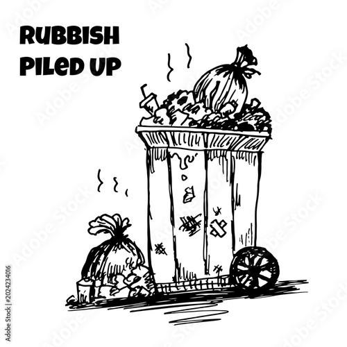 Canvas-taulu a trash can that is already full of piles of rubbish