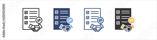 Trade Agreement Icon Set Multiple Style Collection