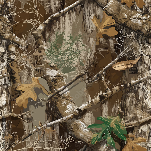 Tableau sur toile RealTree and Mossy Oak style hyper realistic real tree camouflage seamless patte