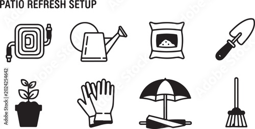 Canvas Print Patio refresh setup with outdoor items vector illustration Vector