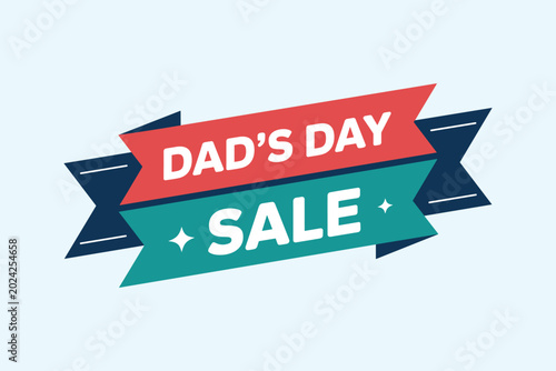 Father's day sale banner with ribbon design and bold typography