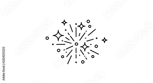 Schilderij op canvas Black and white starburst design element.