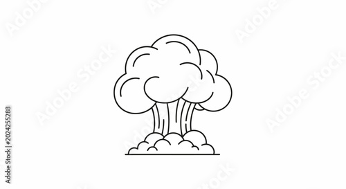 Tableau sur toile Mushroom Cloud Explosion Illustration.