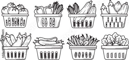 Fotografía Hand drawn vector illustration of farm animals in barnyard scene Vector
