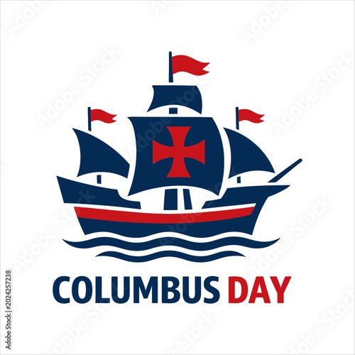 Columbus Day Icon Design Coloring