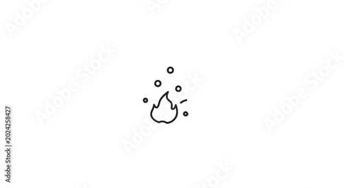 Photos Simple flame icon with bubbles rising.