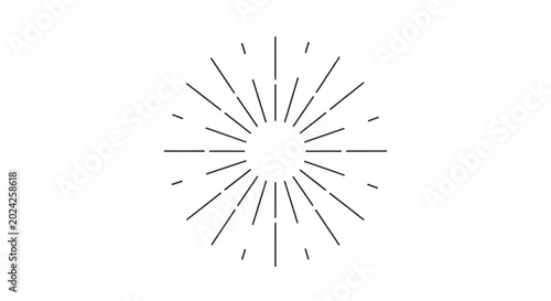 Black and white burst design element.