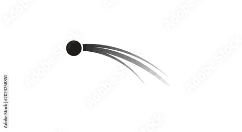 Foto Black ball with motion lines moving.
